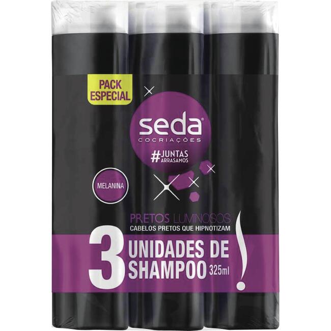 Kit Shampoo Seda Pretos luminosos 3x325ml