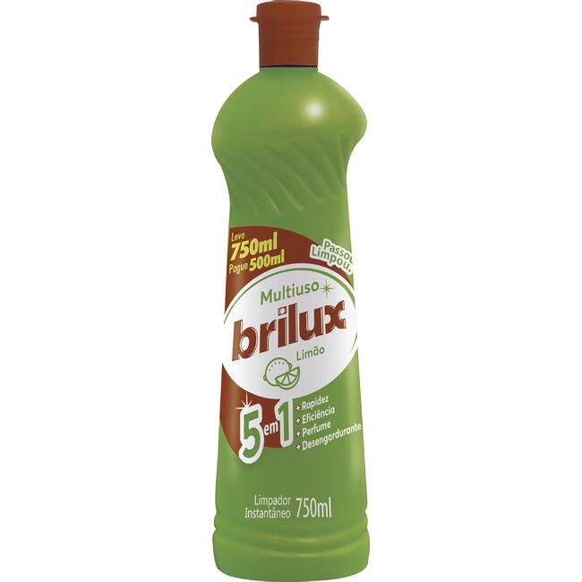 Limpador Multiuso Brilux Limão Leve 750ml Pague 500ml
