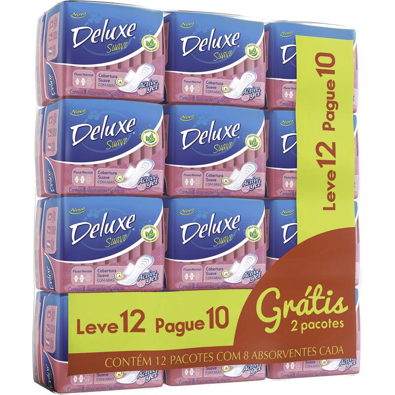 Absorvente Deluxe Suave com abas 12 un