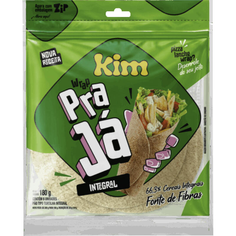 Tortilha Kim Pra Já Integral 180g