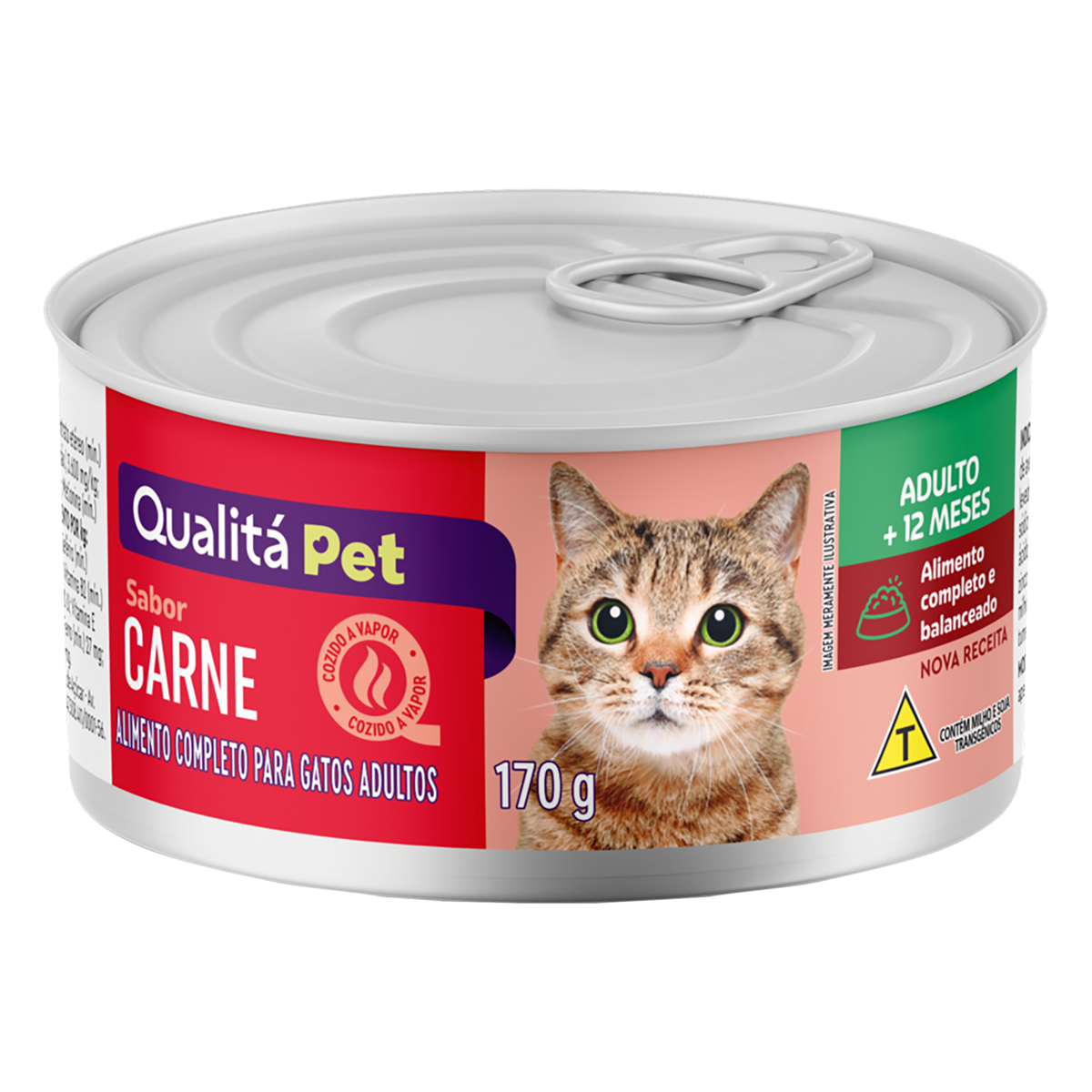 Alimento para Gatos Adultos Carne Qualitá Pet Lata 170g