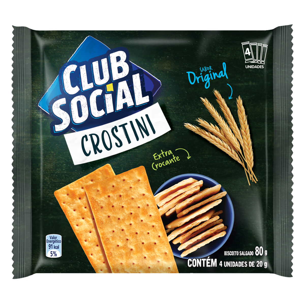 Biscoito Salgado CLUB SOCIAL Crostini Original 80g