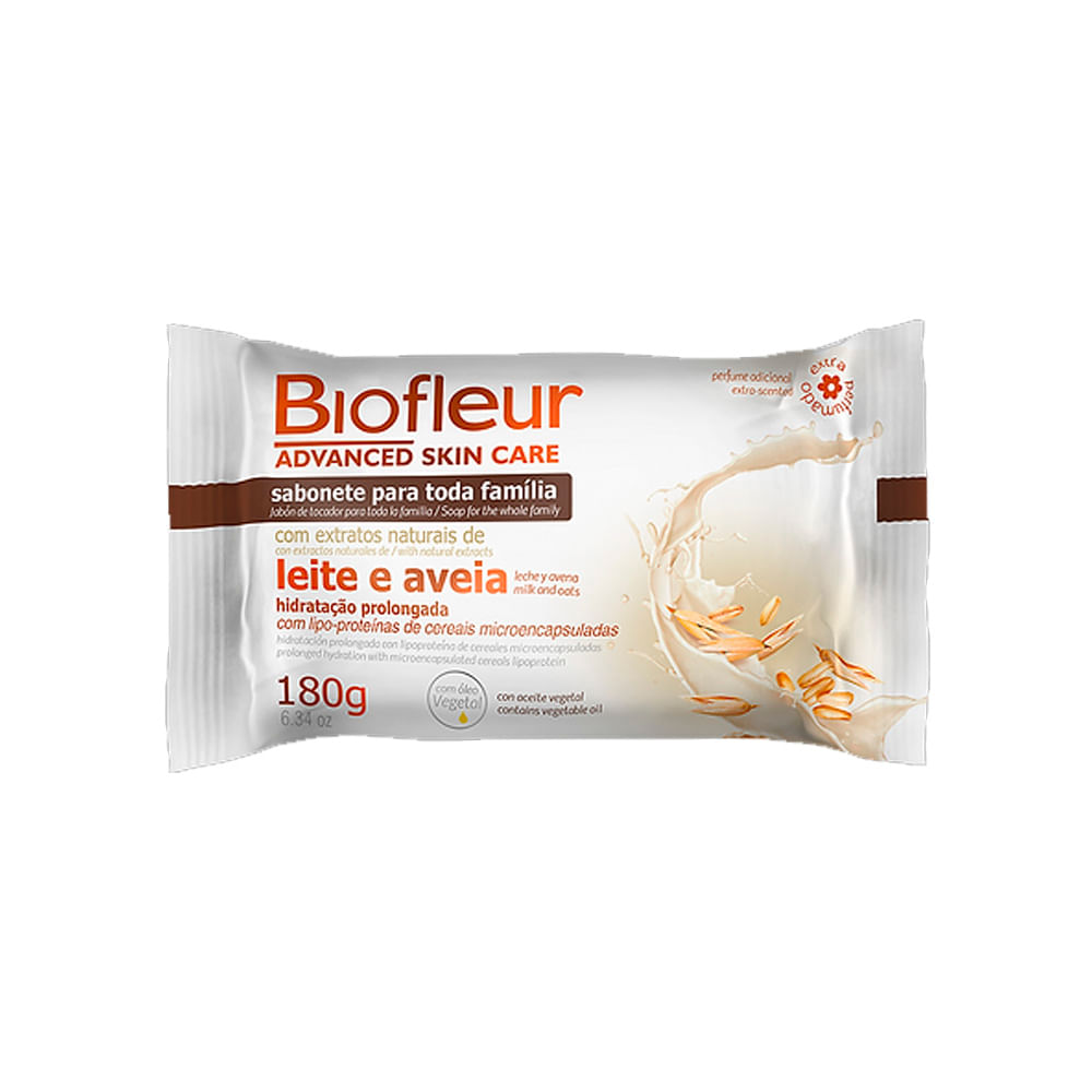 Sabonete Biofleur Leite e Aveia Skin Care 180g
