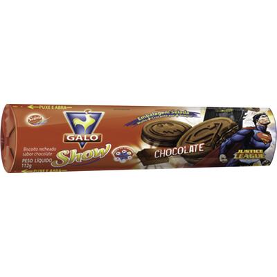 Biscoito Galo Liga da Justiça Recheado Chocolate 112g