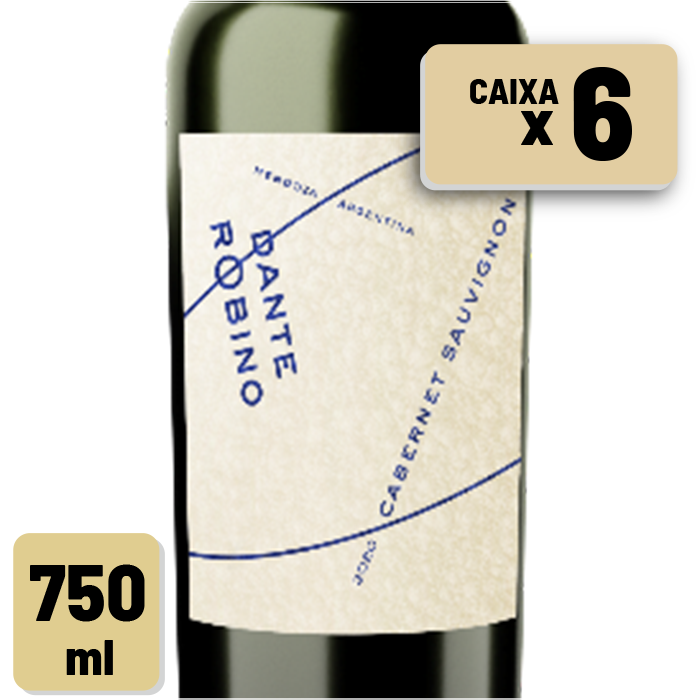 Vinho Bodega Dante Robino Cabernet Sauvignon Garrafa Vidro 750ml Caixa c/ 6 un