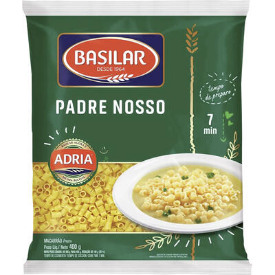 Macarrão Semolado Padre Nosso Basilar Pacote 400g