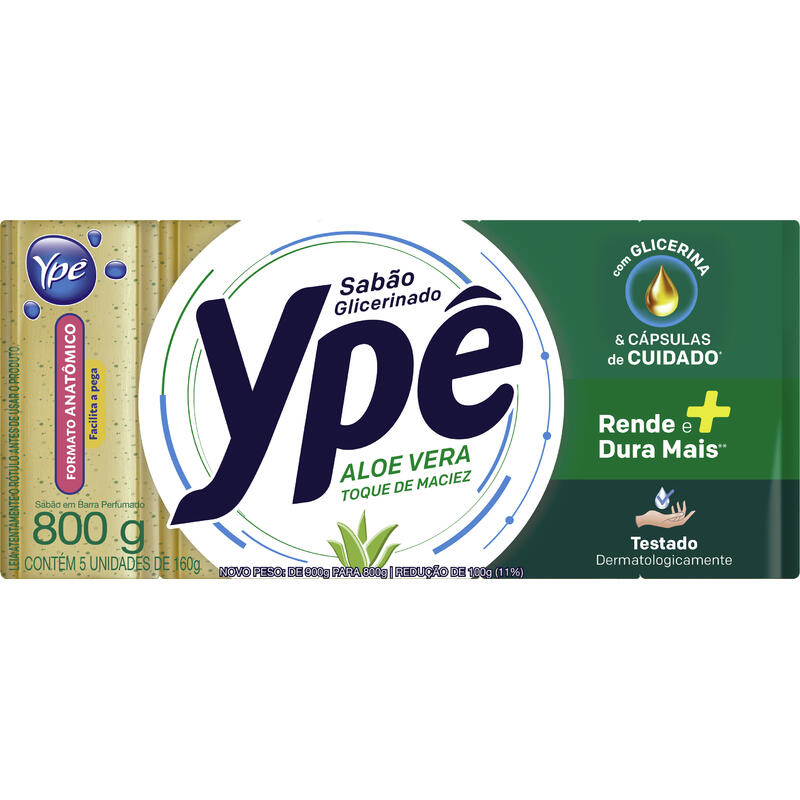 Sabão em Barra Ypê Aloe Vera 800g