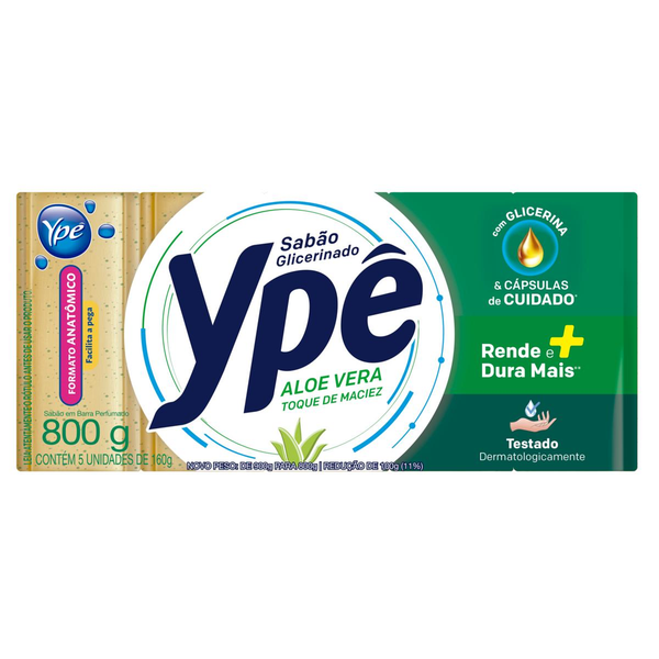 Sabão em Barra Ypê Aloe Vera 800g