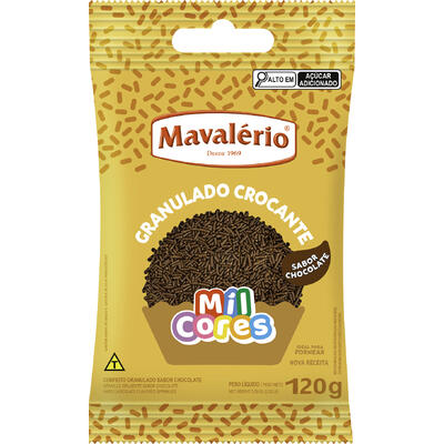 Confeito MIL CORES Mavalério Granulado Crocante Chocolate 120g
