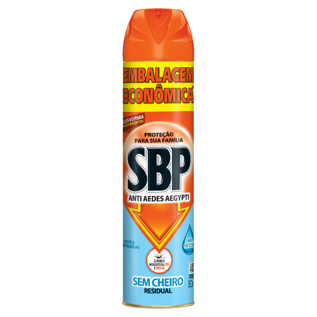 Inseticida Aerossol SBP Noites Tranquilas Anti Aedes Aegypti sem Cheiro 360ml