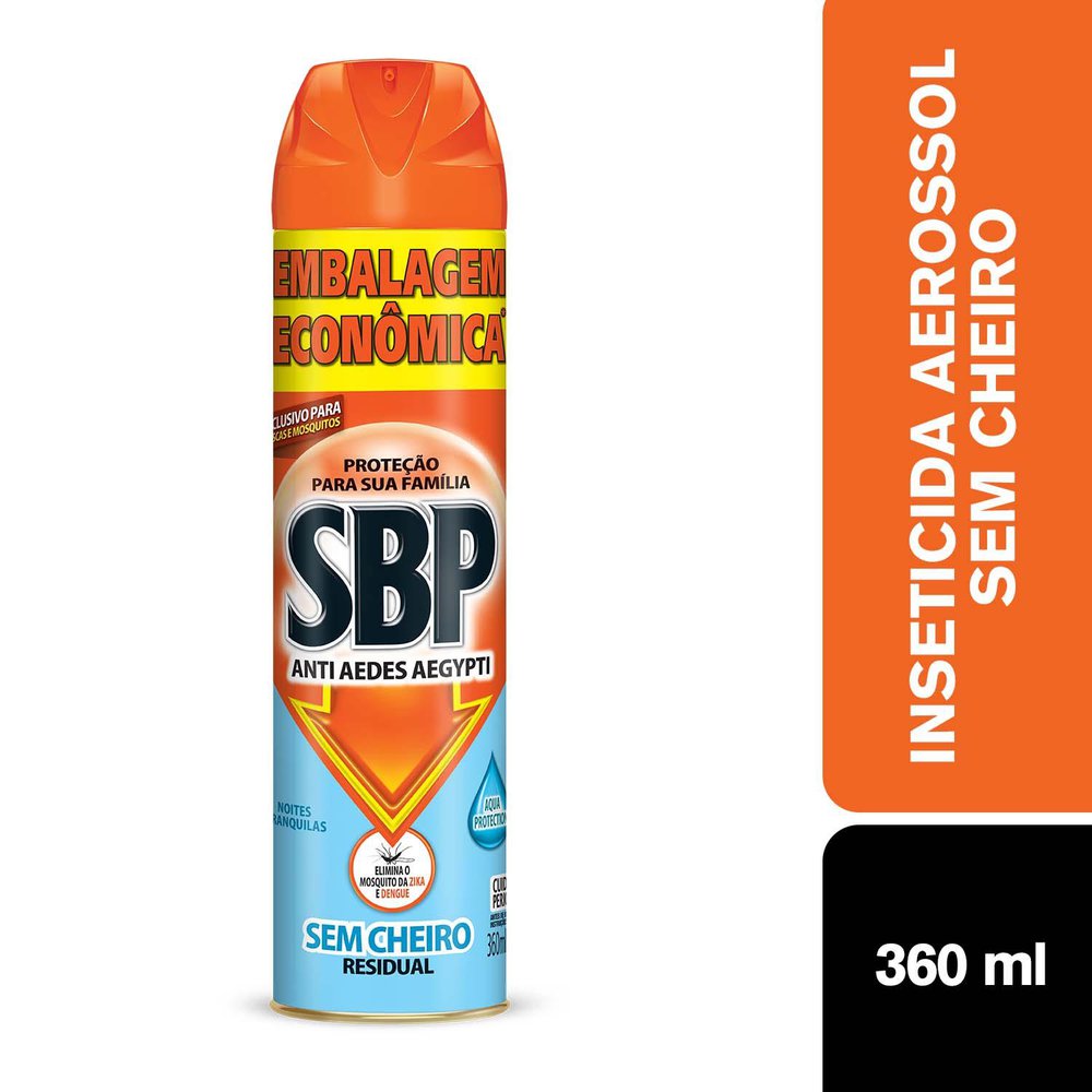Inseticida Aerossol SBP Noites Tranquilas Anti Aedes Aegypti sem Cheiro 360ml