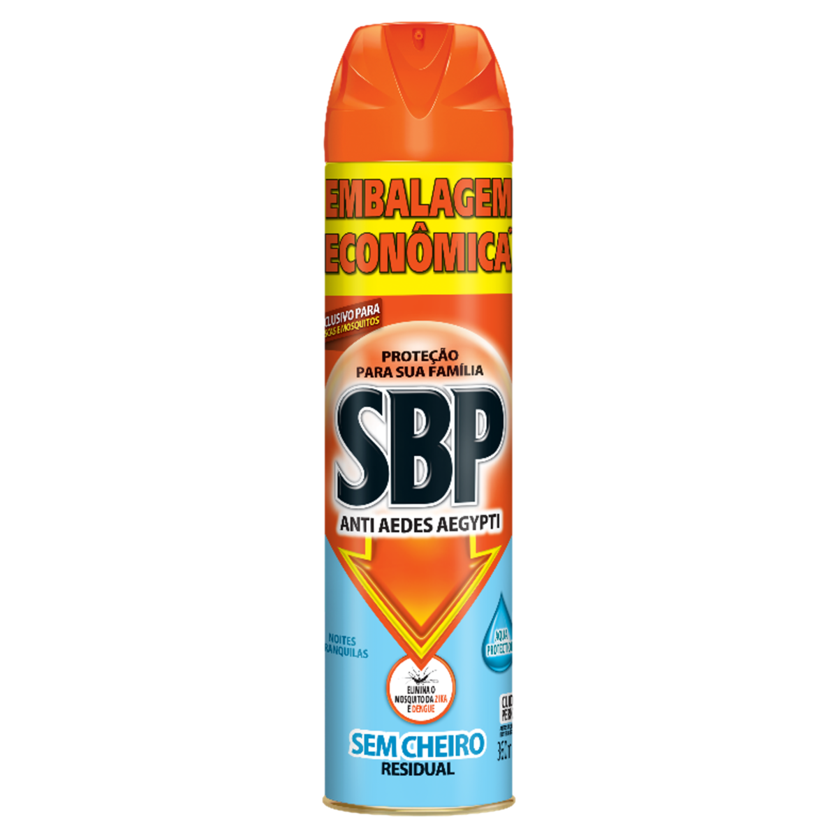 Inseticida Aerossol SBP Noites Tranquilas Anti Aedes Aegypti sem Cheiro 360ml