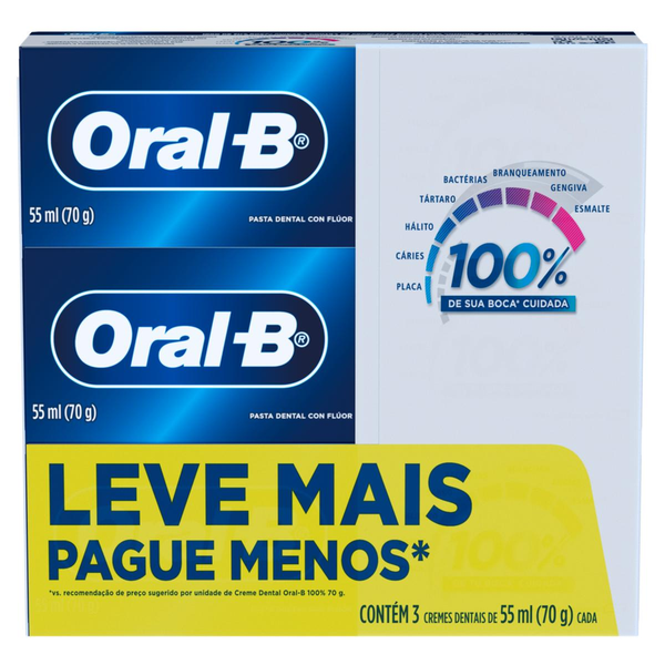 Pacote Creme Dental Oral B 70G Leve 3 Pague 2