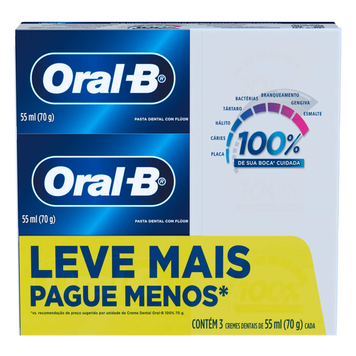 Pacote Creme Dental Oral B 70G Leve 3 Pague 2
