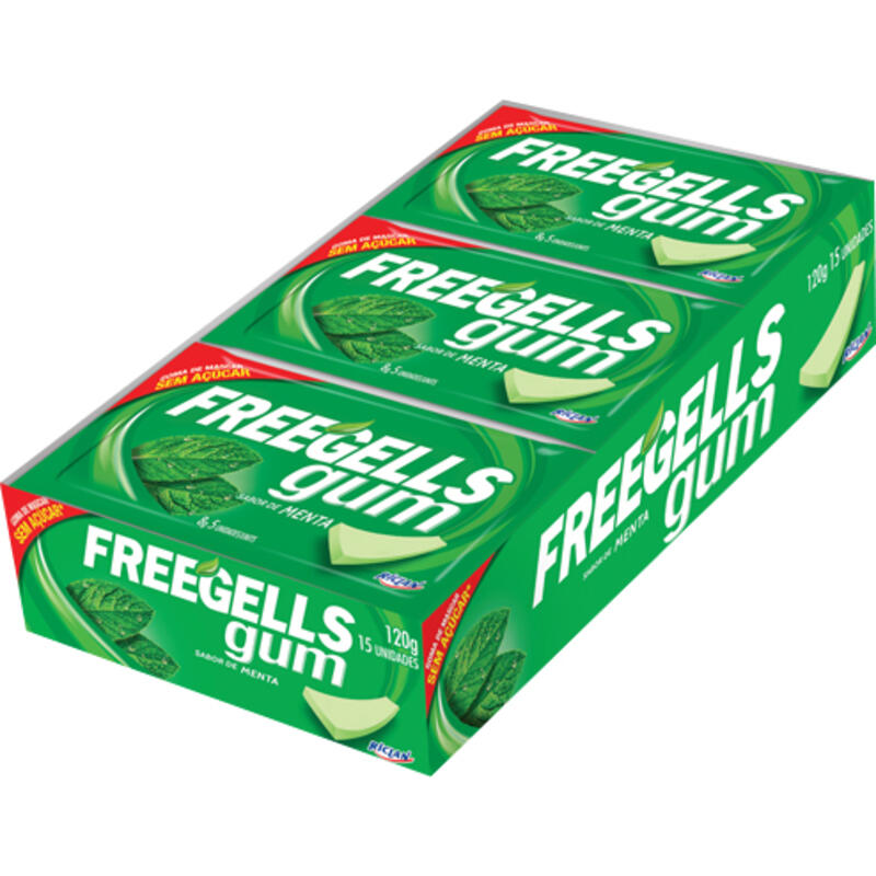 Chiclete Freegells Gum Menta 15 un