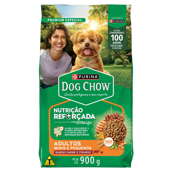Ração DOG CHOW para Cães Adultos Mini Carne e Frango 900g