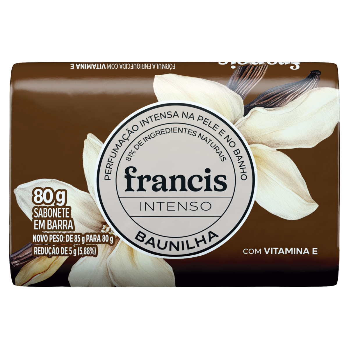 Sabonete Barra Baunilha Francis Intenso Envoltório 85g