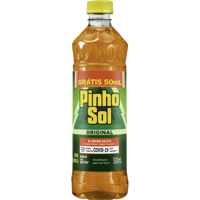 Desinfetante Pinho Sol Original Refil Leve 500ml Pague 450ml