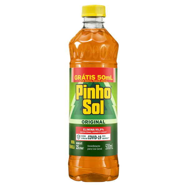 Desinfetante Pinho Sol Original Refil Leve 500ml Pague 450ml