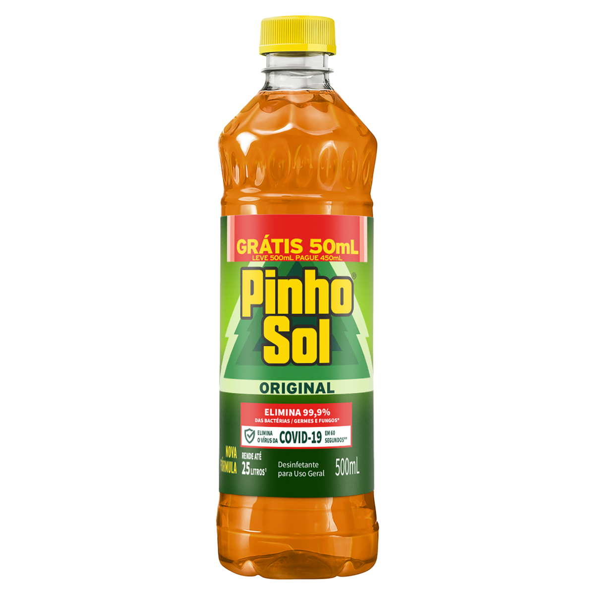 Desinfetante Pinho Sol Original Refil Leve 500ml Pague 450ml