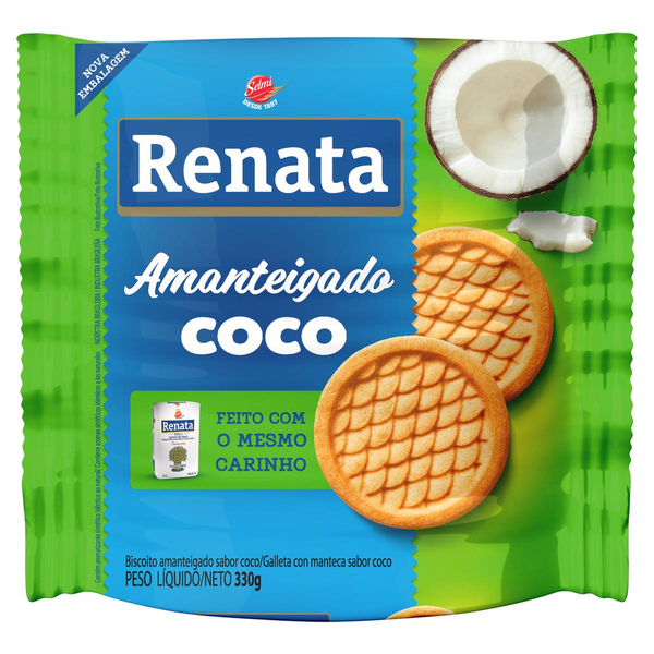 Biscoito Amanteigado Renata 330g - Coco