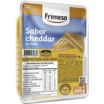 Queijo Cheddar Frimesa Fatiado 200g