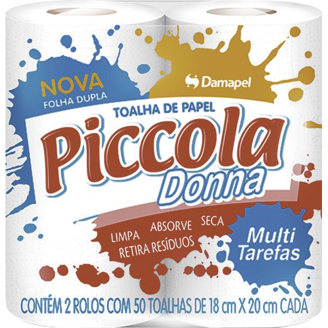 Papel Toalha Piccola 50 folhas 2 rolos