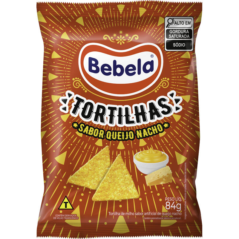 Salgadinho Tortilha Bebela Queijo Nacho 84g