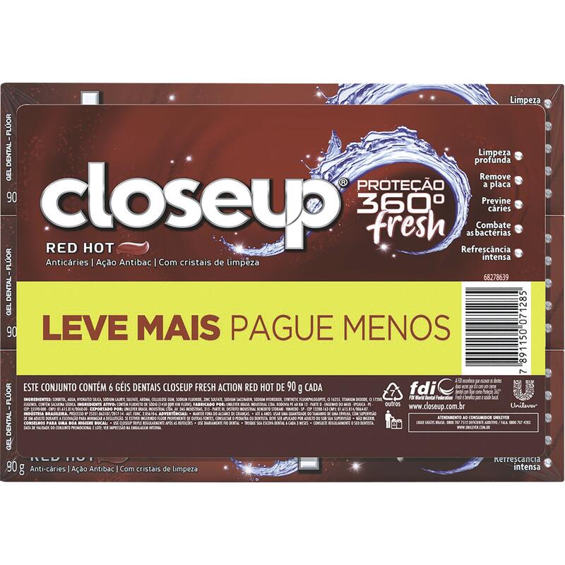 Creme Dental Closeup Red Hot 6x90g