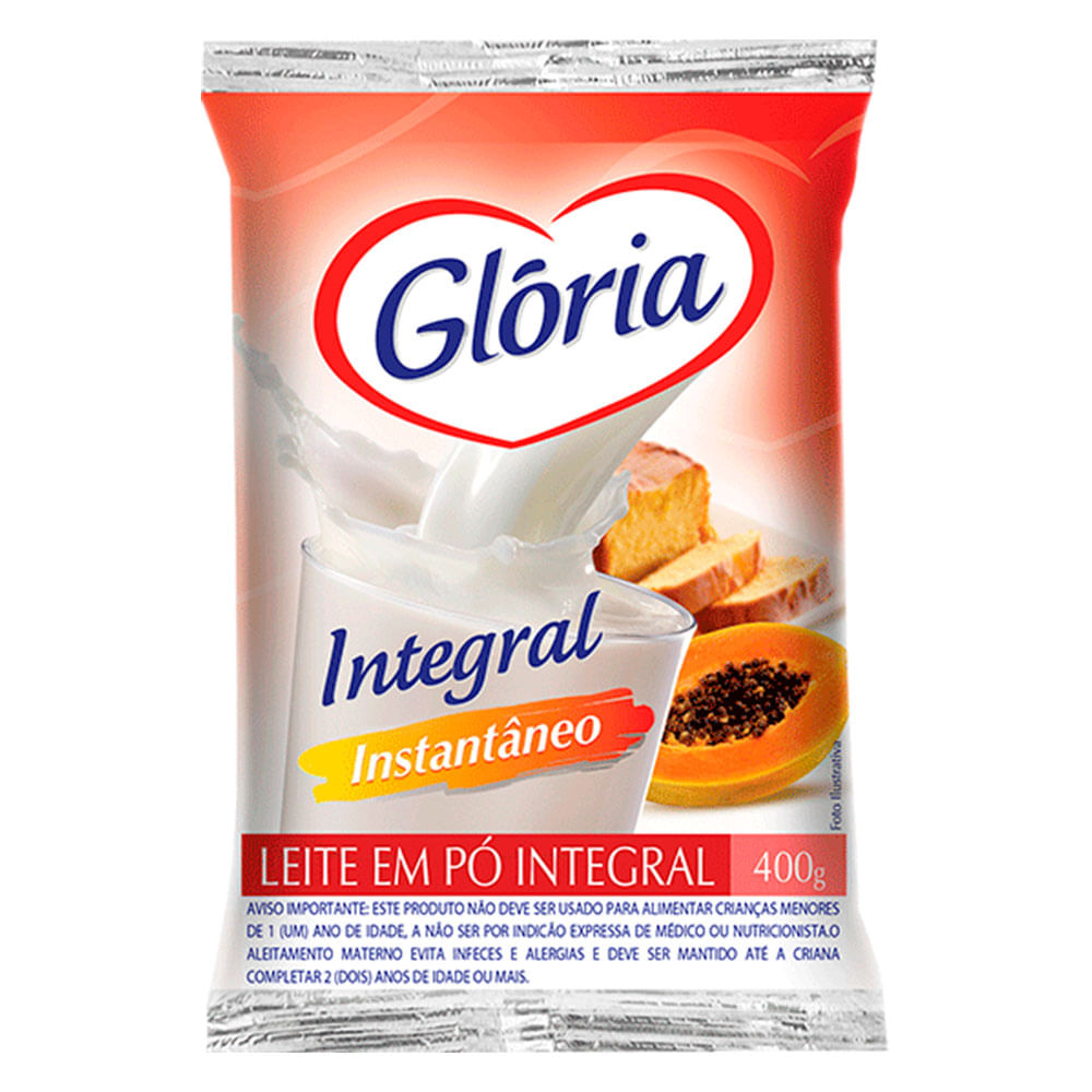 Leite em Pó Glória Integral Instantâneo 400g