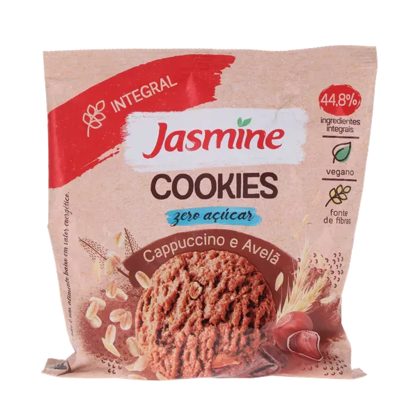 Cookie Integral Jasmine 120g - Zero Açúcar - Cappuccino e Avelã
