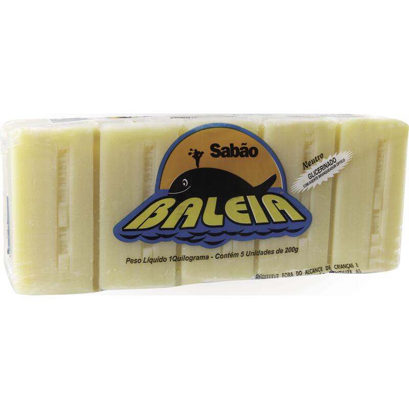 Sabão em Pedaço Baleia Glicerinado Neutro 5x200g