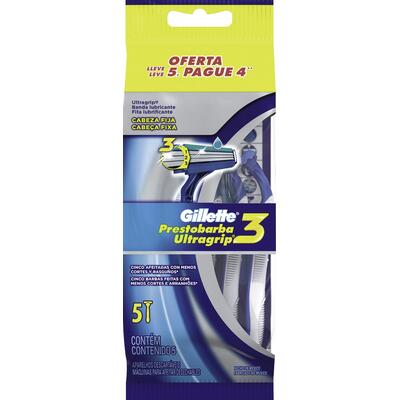 Aparelho de Barbear Gillette Prestobarba Ultragripe 3 5un