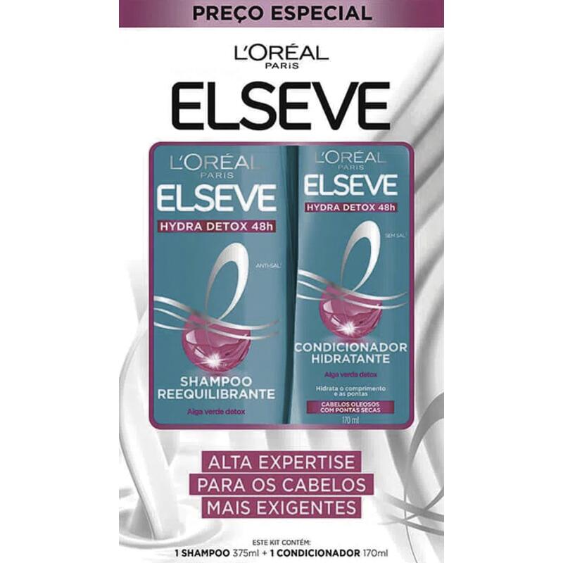 Kit Elseve Shampoo 375ml+ Condicionador 170ml Hydra detox