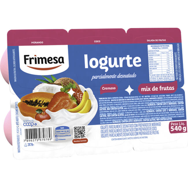 Iogurte Polpa Frimesa Mix de Frutas 540g