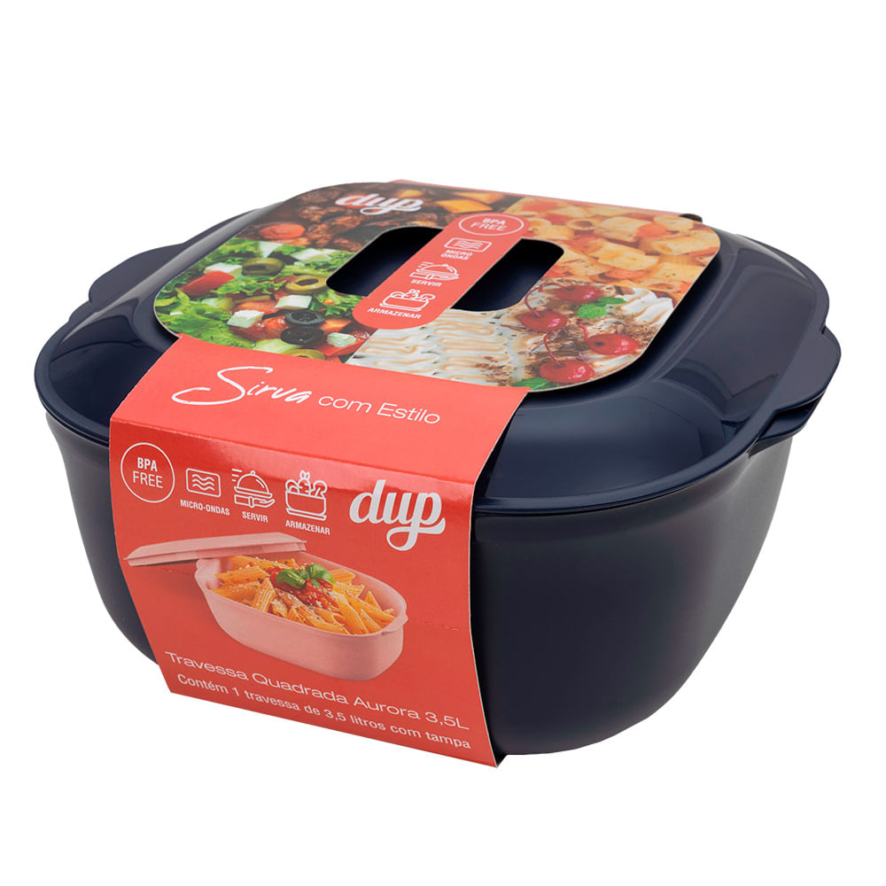 Travessa Dup Quadrada Aurora 3,5l Color Un