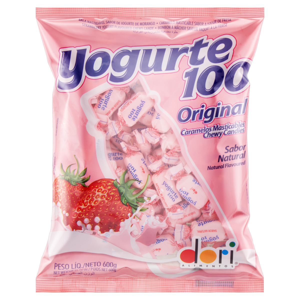Bala Iogurte de Morango Yogurte 100 Original Pacote 600g