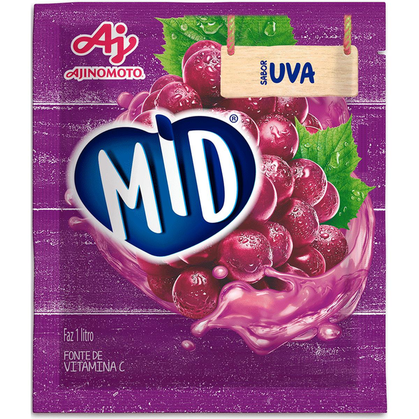 Refresco em Pó Uva Mid Pacote 20g