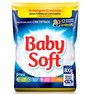 Lava Roupa BABY SOFT Concentrado 800g Embalagem Econômica