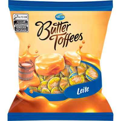 Bala Butter Toffees Arcor 100g - Leite