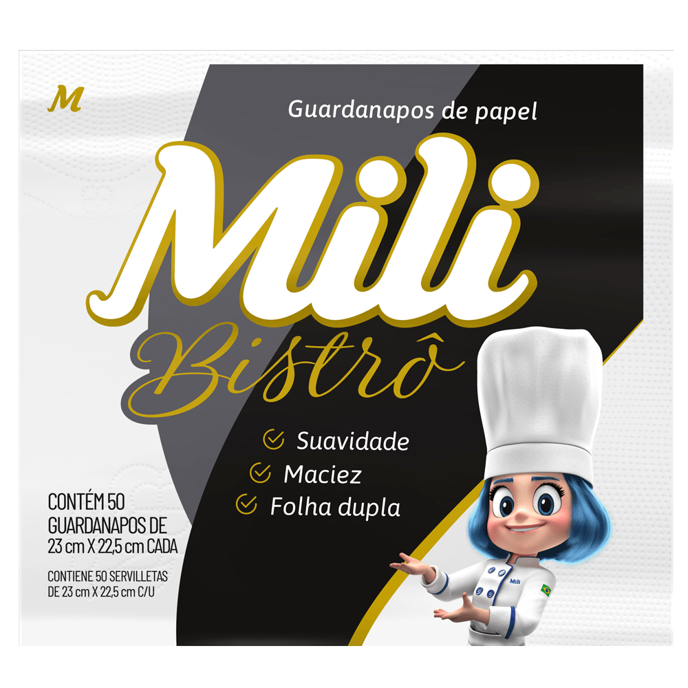 Guardanapo de Papel Mili Bistrô Folha Dupla 1un