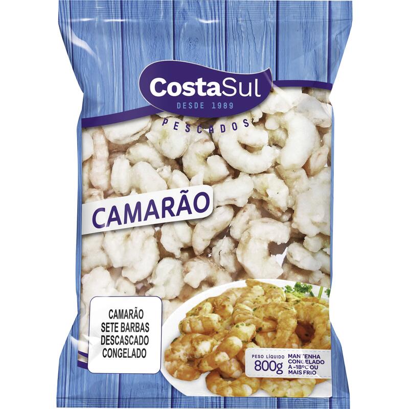 Camarão Descascado IQF Costa Sul Congelado 800g
