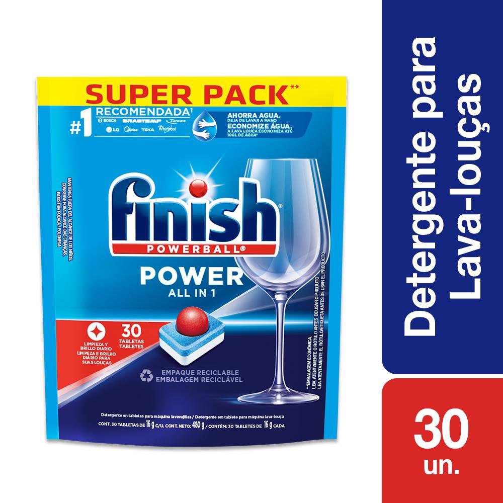 Detergente para Lava Louças em tabletes Finish com 30 unidades