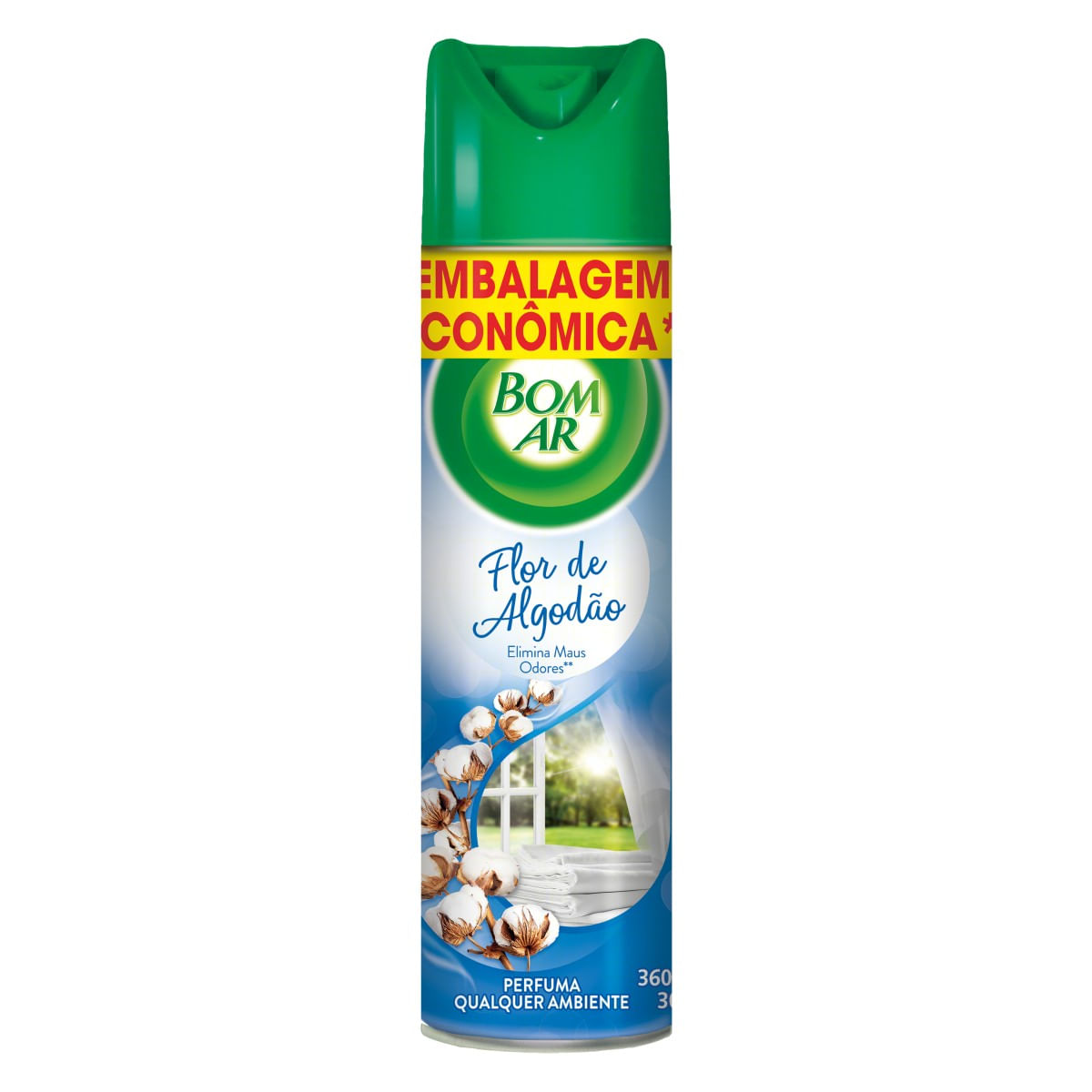 Desodorizador Flor de Algodão Bom Ar Frasco 360ml Embalagem Econômica