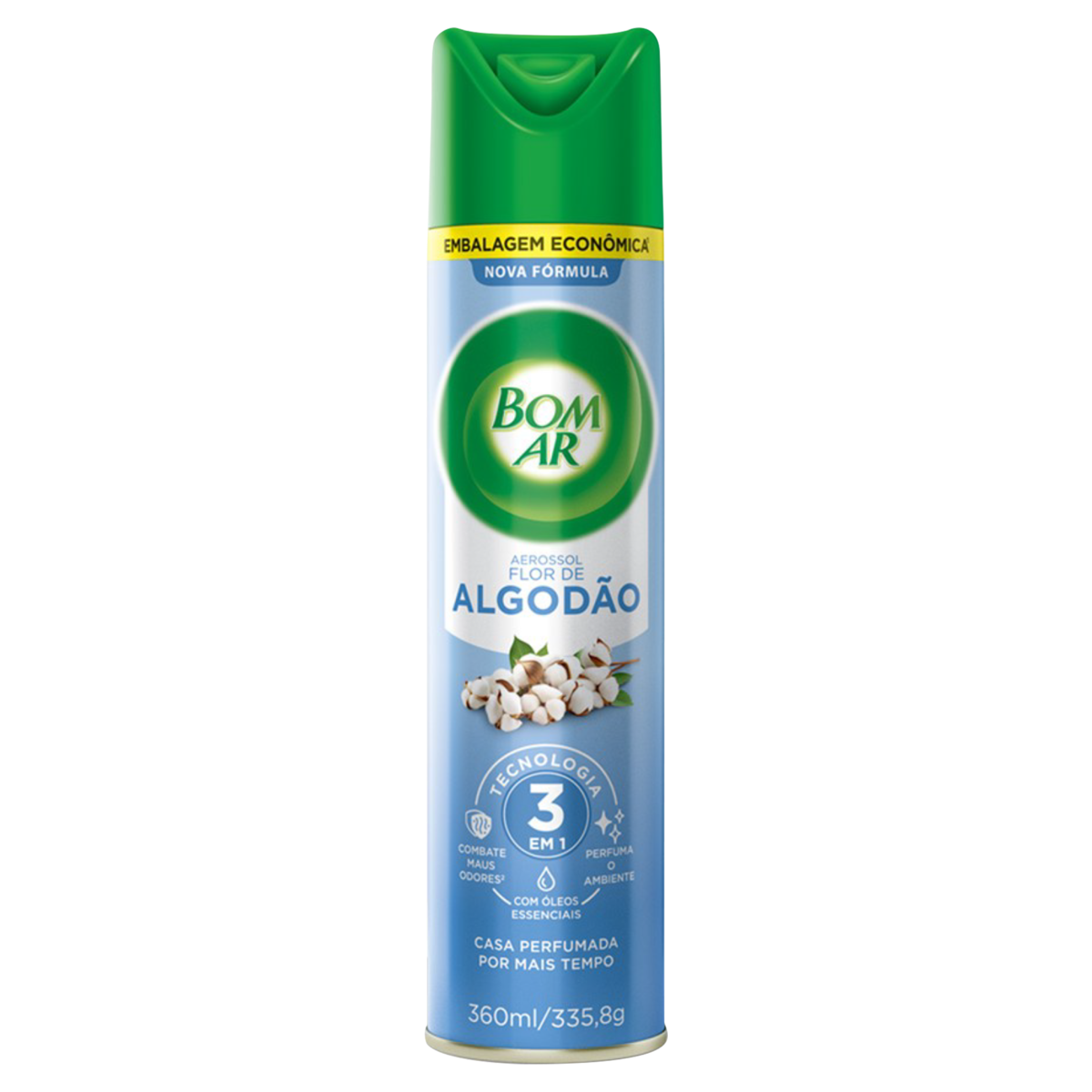 Desodorizador Flor de Algodão Bom Ar Frasco 360ml Embalagem Econômica