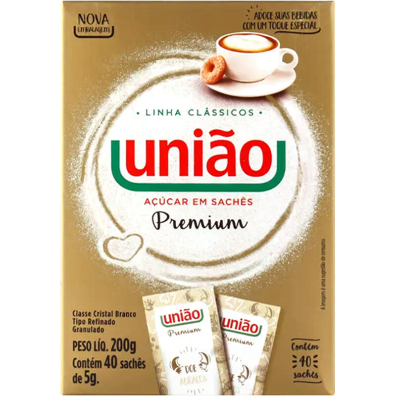 Açúcar em Sachê União Premium 200g
