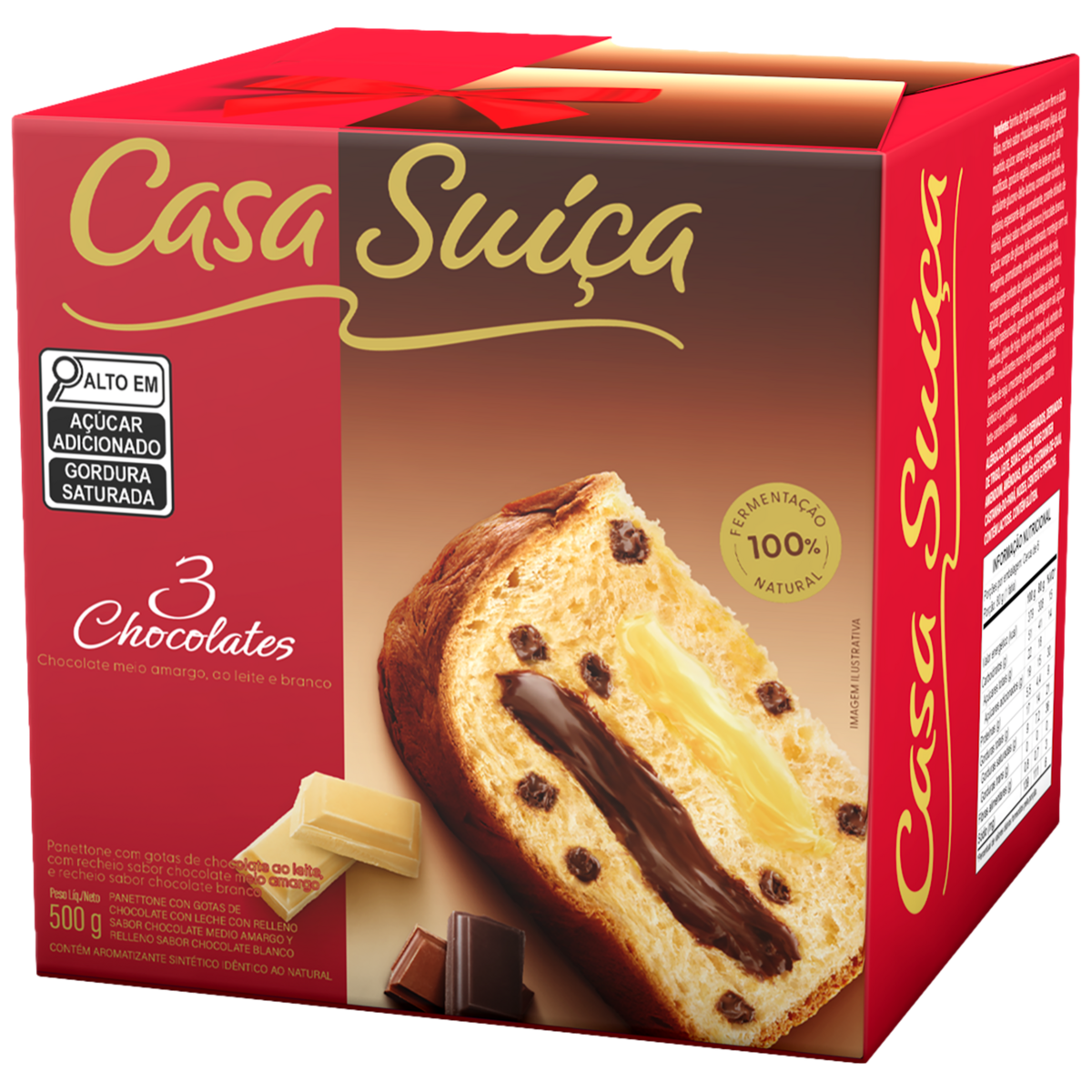 Panettone CASA SUIÇA 3 Chocolates 500g