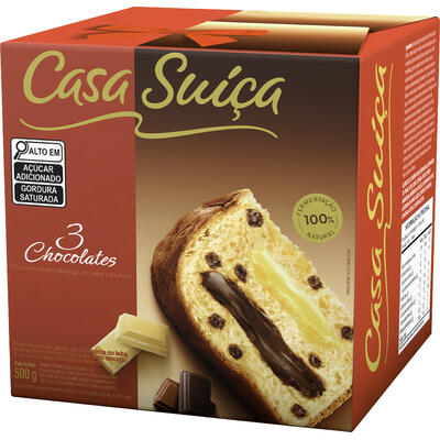 Panettone CASA SUIÇA 3 Chocolates 500g
