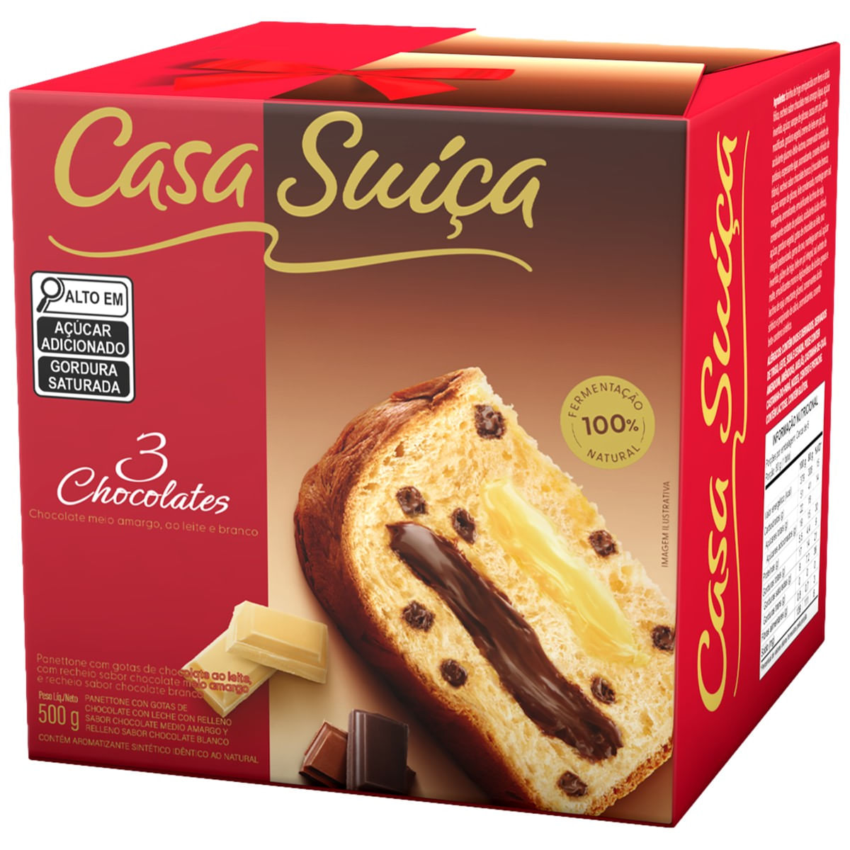 Panettone CASA SUIÇA 3 Chocolates 500g