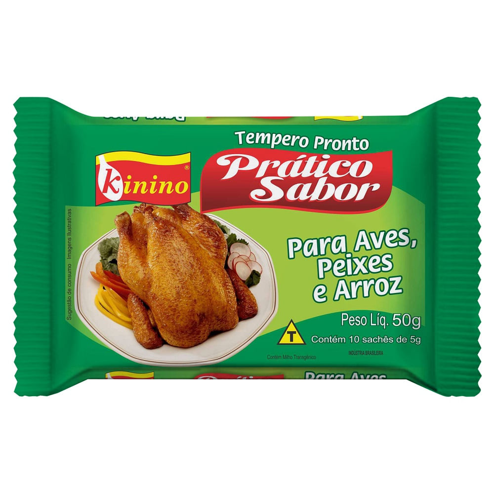 Tempero Kinino Prático para Aves, Peixes e Arroz 50g